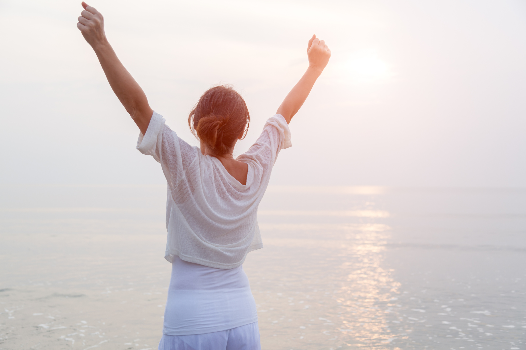 Happy woman on beach